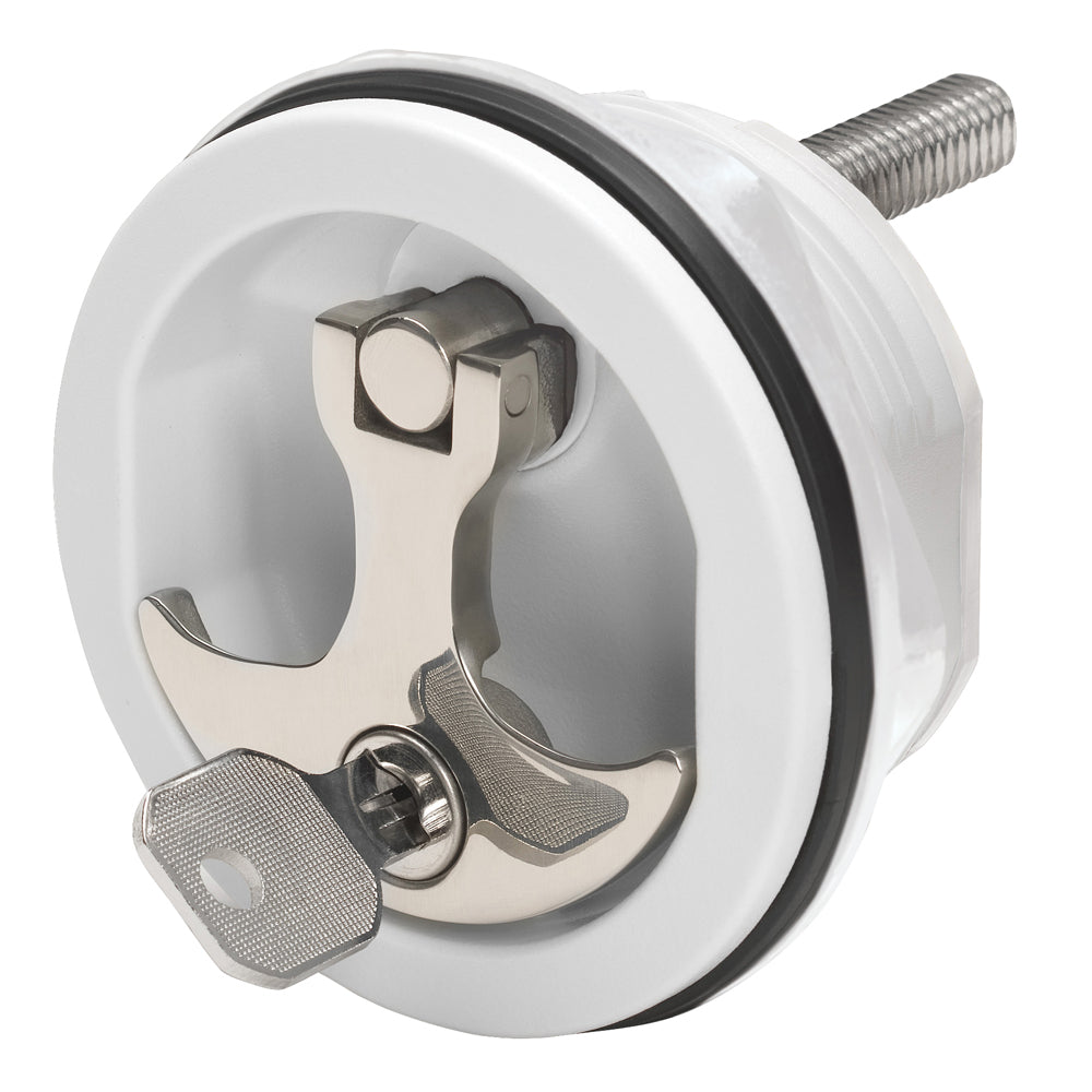 Whitecap Compression Handle - Nylon White/Stainless Steel - Locking - 6228WC