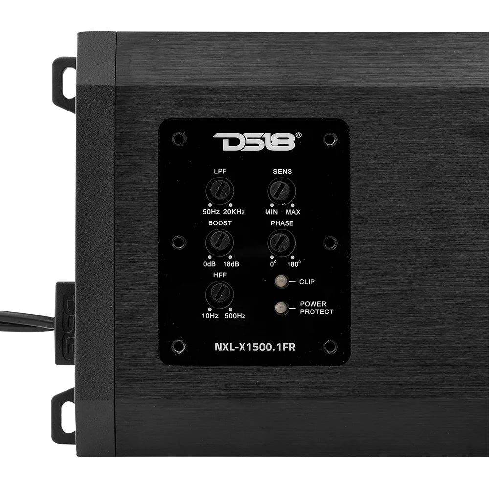 DS18 NXL 1-Channel Full-Range Class D Marine/Powersports Amplifier - 1500W RMS, 1-Ohm - NXL-X1500.1FR