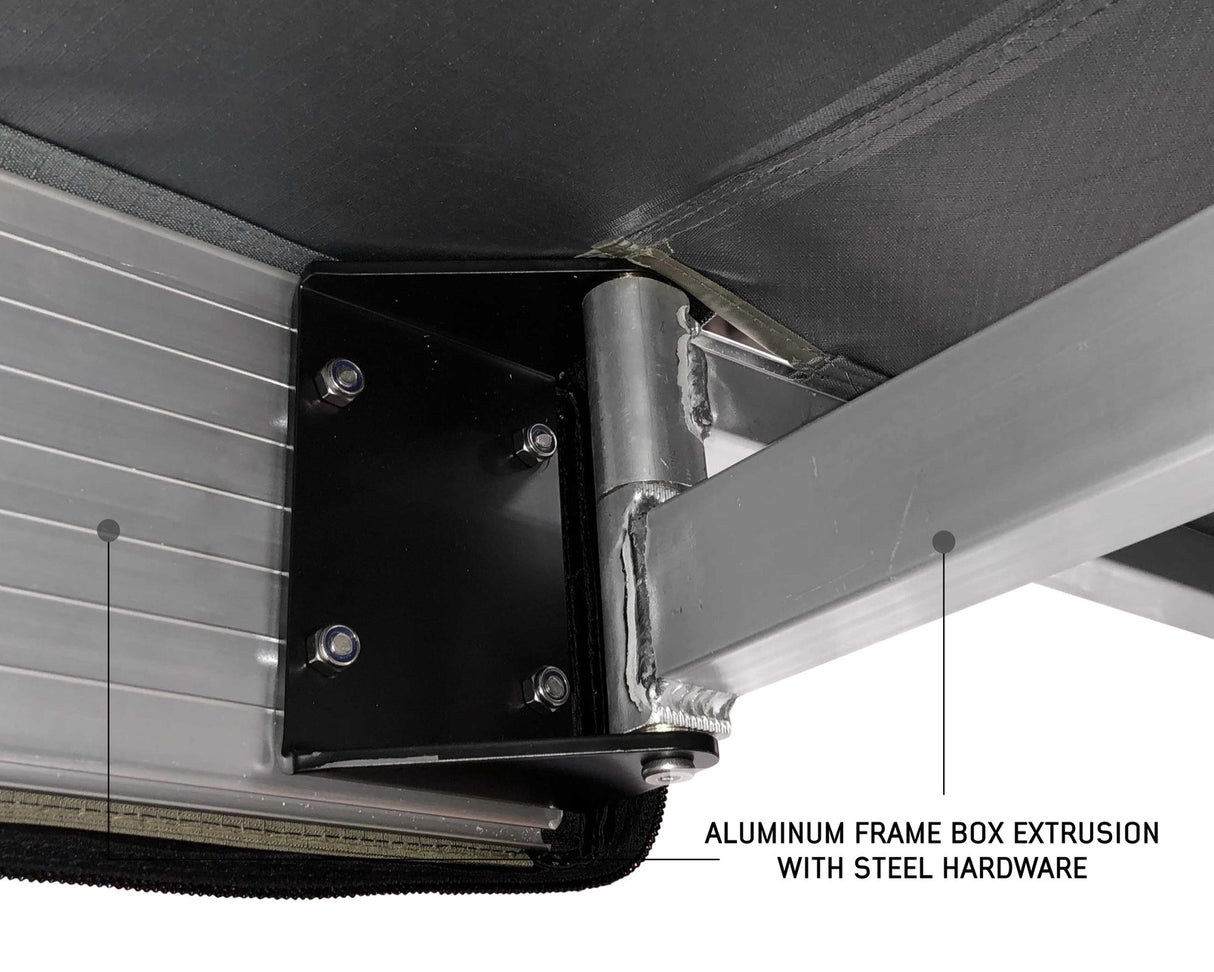 Overland Vehicle Systems Nomadic 270 LT Awning - Driver Side 19559907- Dark Gray Cover With Black Cover Universal
