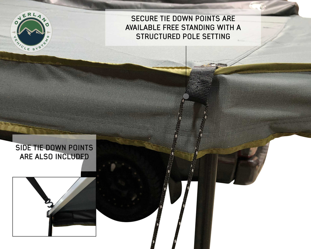 Overland Vehicle Systems Nomadic 270 LT Awning - Driver Side 19559907- Dark Gray Cover With Black Cover Universal