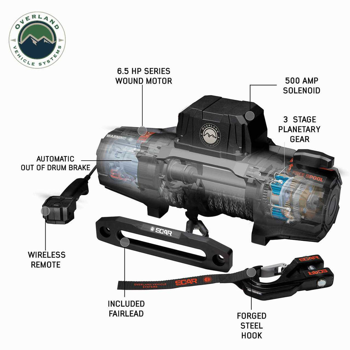Overland Vehicle Systems SCAR 12S Winch