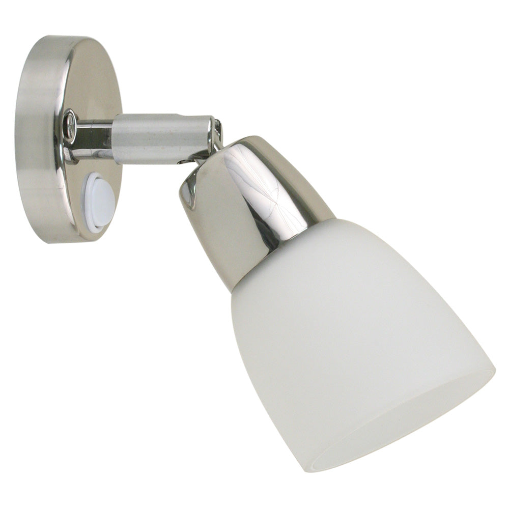 Scandvik SS Reading Light w/Frosted Glass Shade - 10-30V - 41365P