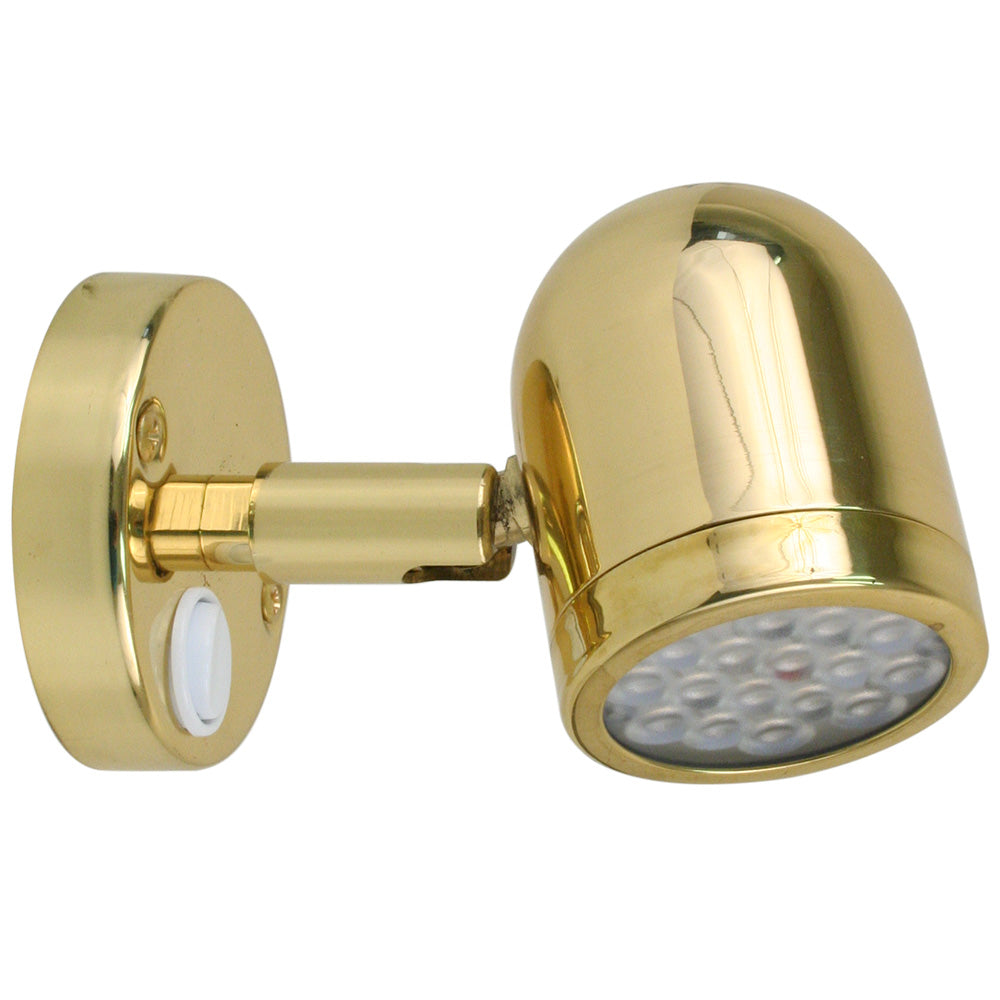 Scandvik LED Brass Reading Light - 10-30V - 19052P