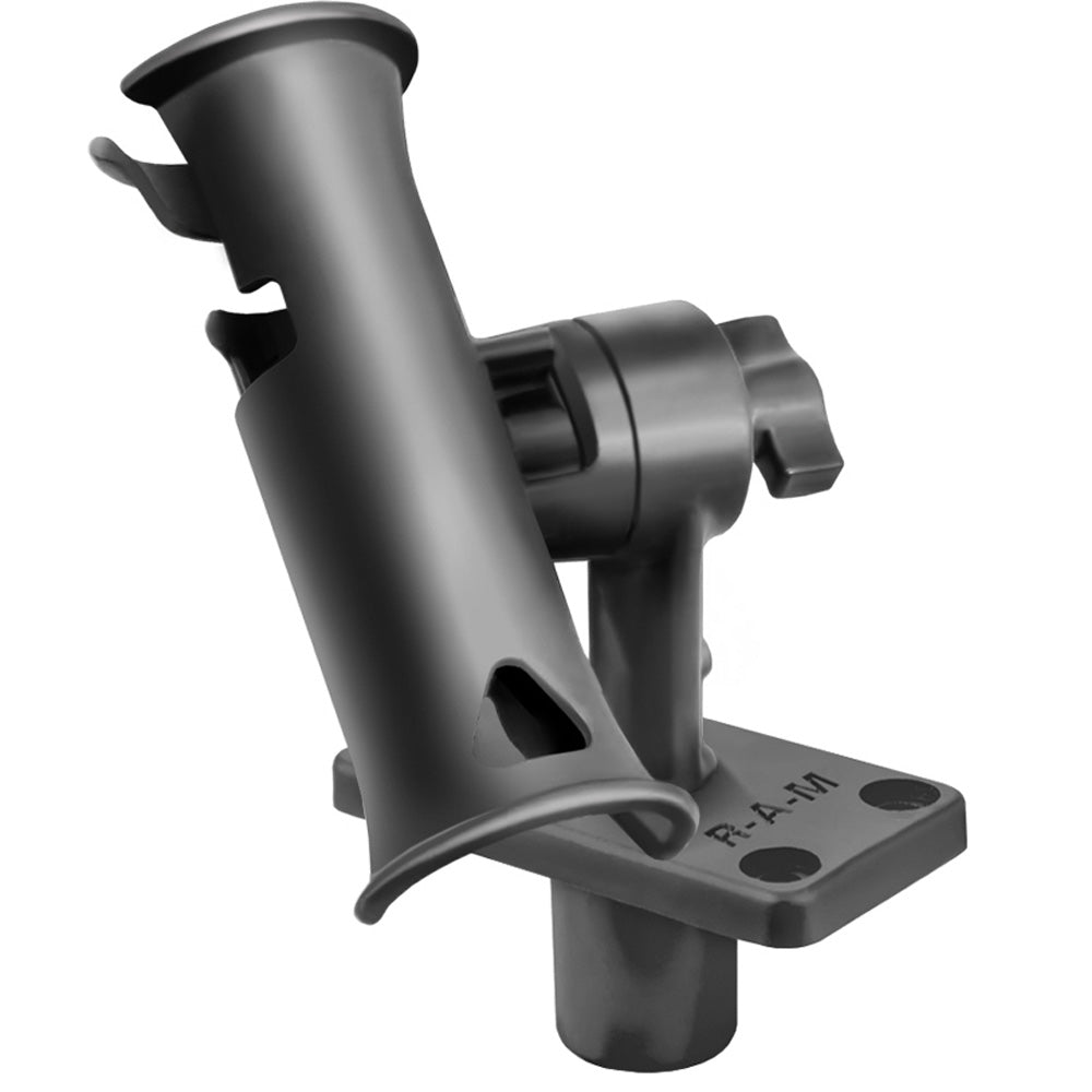 RAM Mount RAM Tube Jr. Rod Holder w/Short 4" Length Post Spline & Flush Mounting Base - RAP-390-SFU