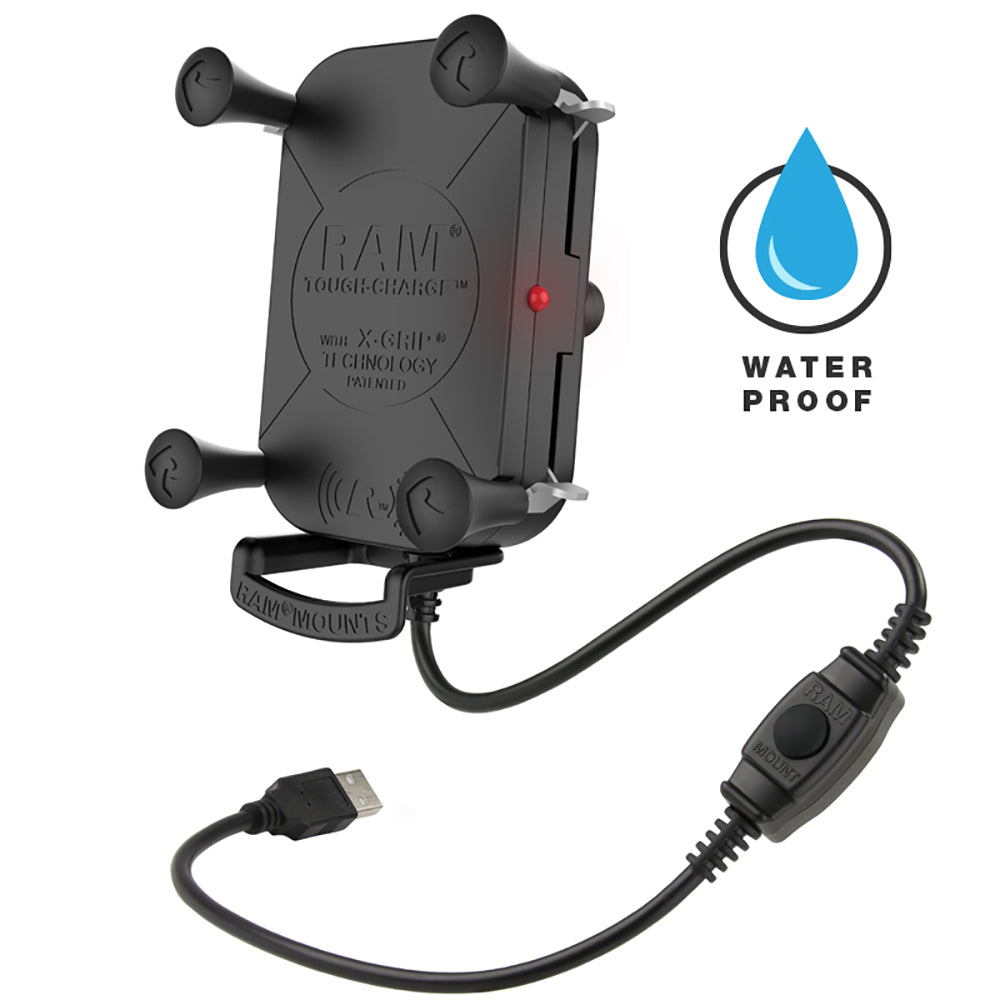 RAM Mount Tough-Charge™ w/X-Grip® Tech Waterproof Wireless Charging Holder - RAM-HOL-UN12WB