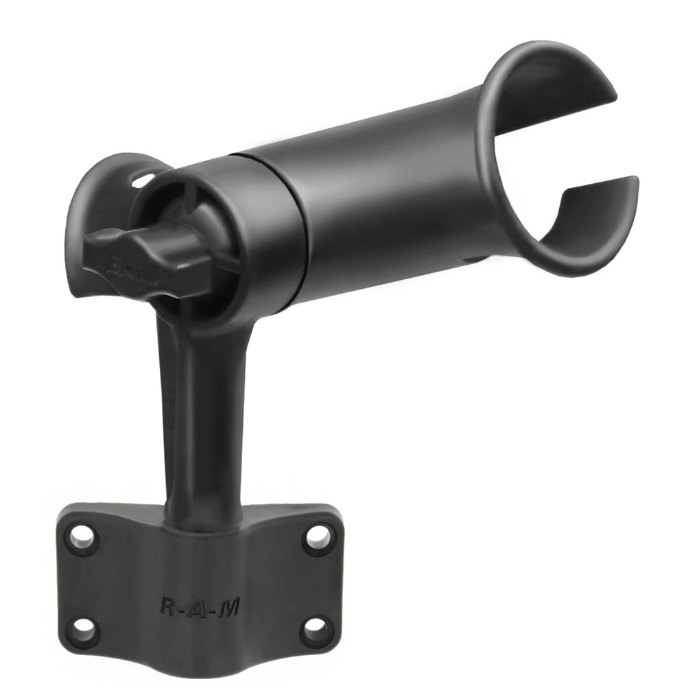 RAM Mount RAM Tube Jr. Fishing Rod Holder w/Short 4" Length Post Spline & Bulkhead Mounting Base - RAP-390-SBU