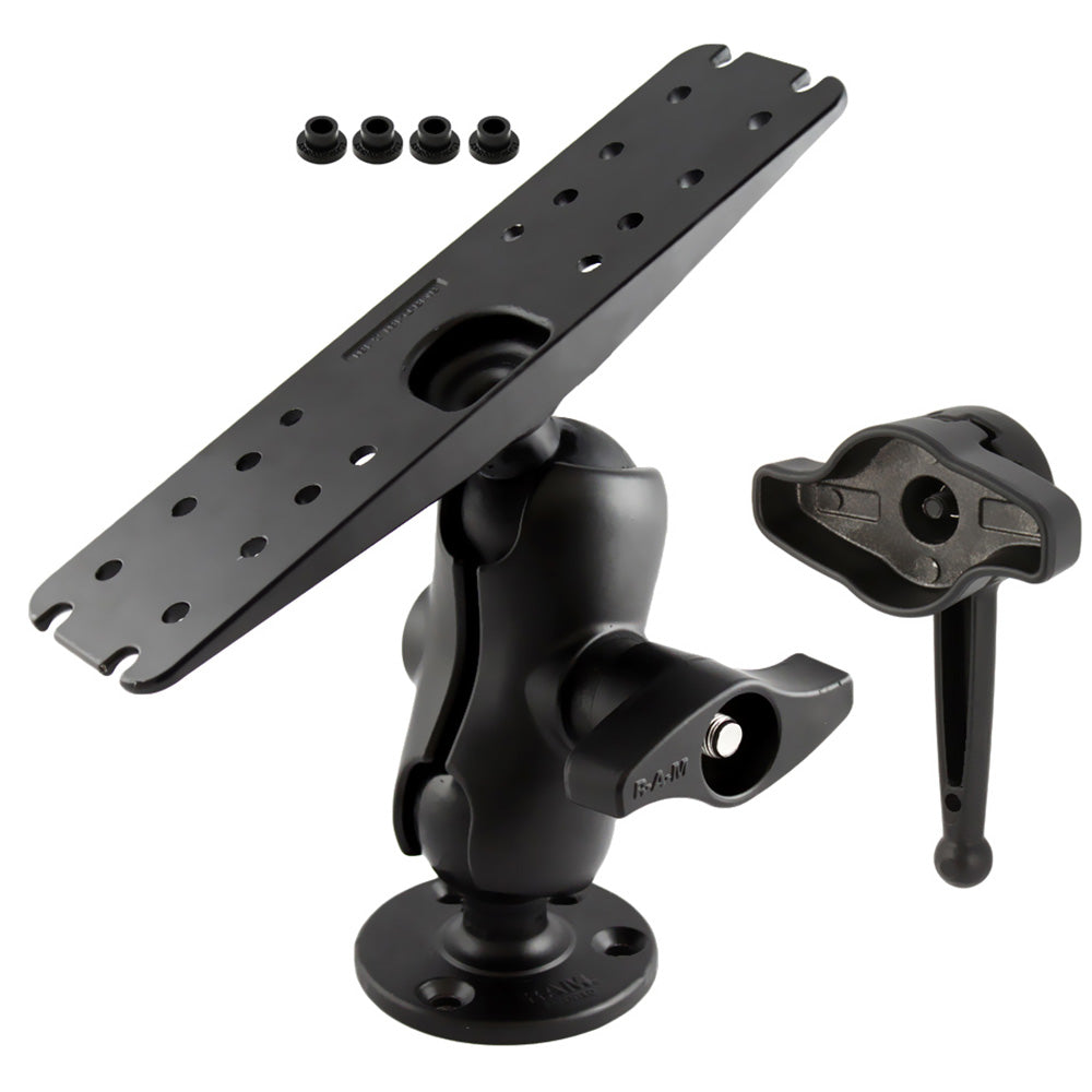 Ram Mount D Size 2.25" Ball Mount w/11" X 3" Rectangle Plate, 3.68" Round Plate and Hi-Torq™ Wrench - RAM-D-111-C-KNOB9H
