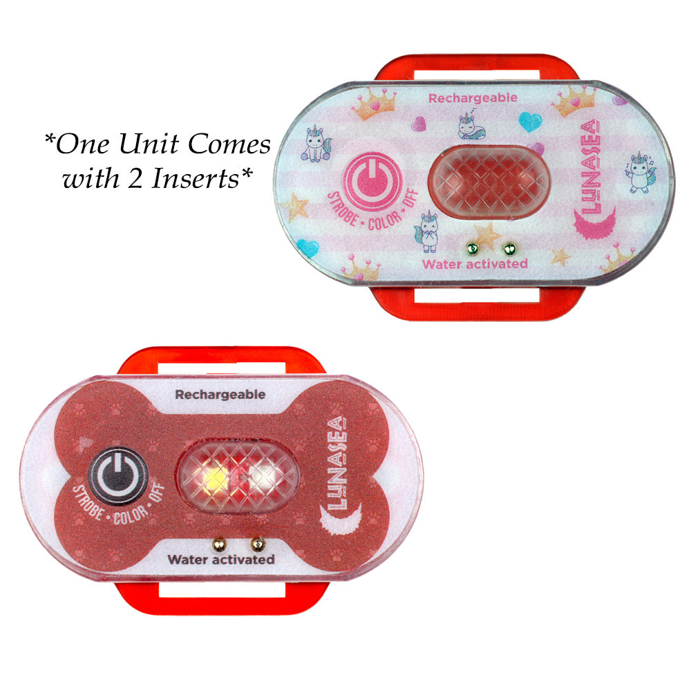 Lunasea Child/Pet Safety Water Activated Strobe Light - Red Case, Blue Attention Light - LLB-63RB-E0-01