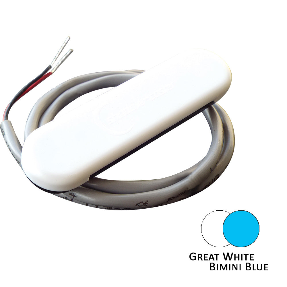 Shadow-Caster Dual Color Courtesy Light w/2' Lead Wire - White Abs Cover - Great White/Bimini Blue - SCM-CL-BB/GW