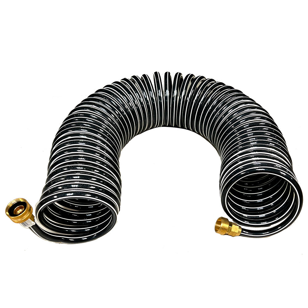 Trident Marine Coiled Wash Down Hose w/Brass Fittings - 15' - 167-15