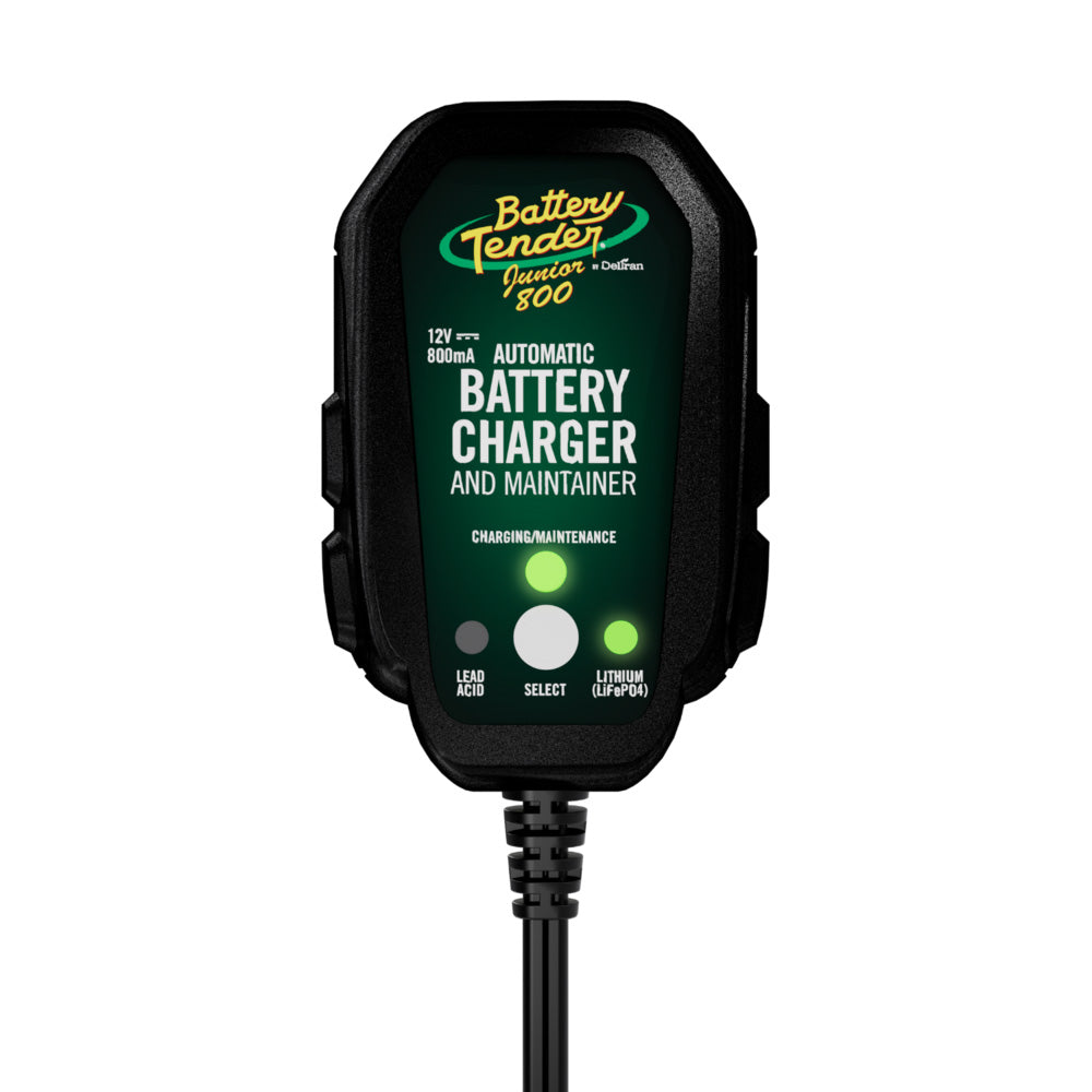 Battery Tender 12V, 800mA Lead Acid/Lithium Selectable Battery Charger - 022-0199-DL-WH