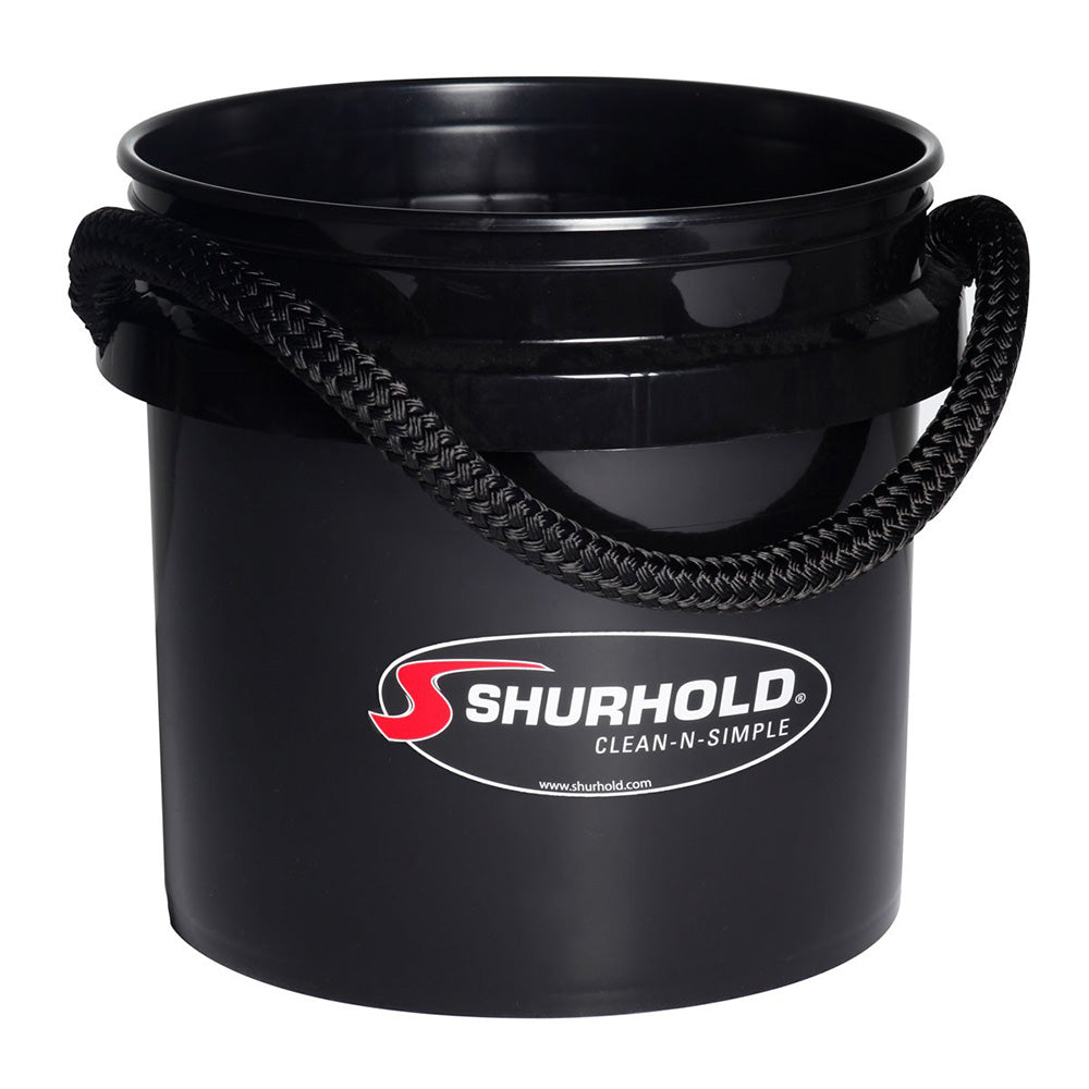 Shurhold World's Best Rope Handle Bucket - 3.5 Gallon - Black - 2432