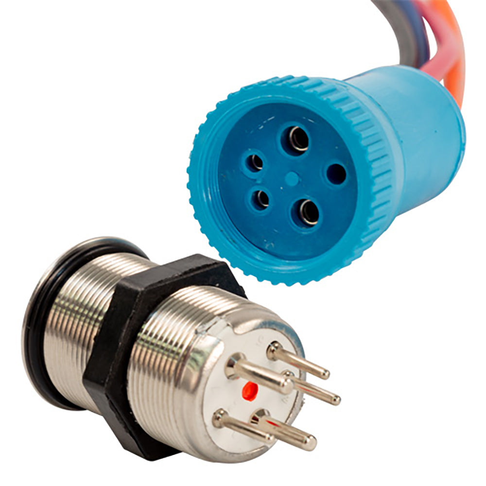 Bluewater 22mm In Rush Push Button Switch - Off/(On) Momentary Contact - Blue/Red LED - 9059-2113-1