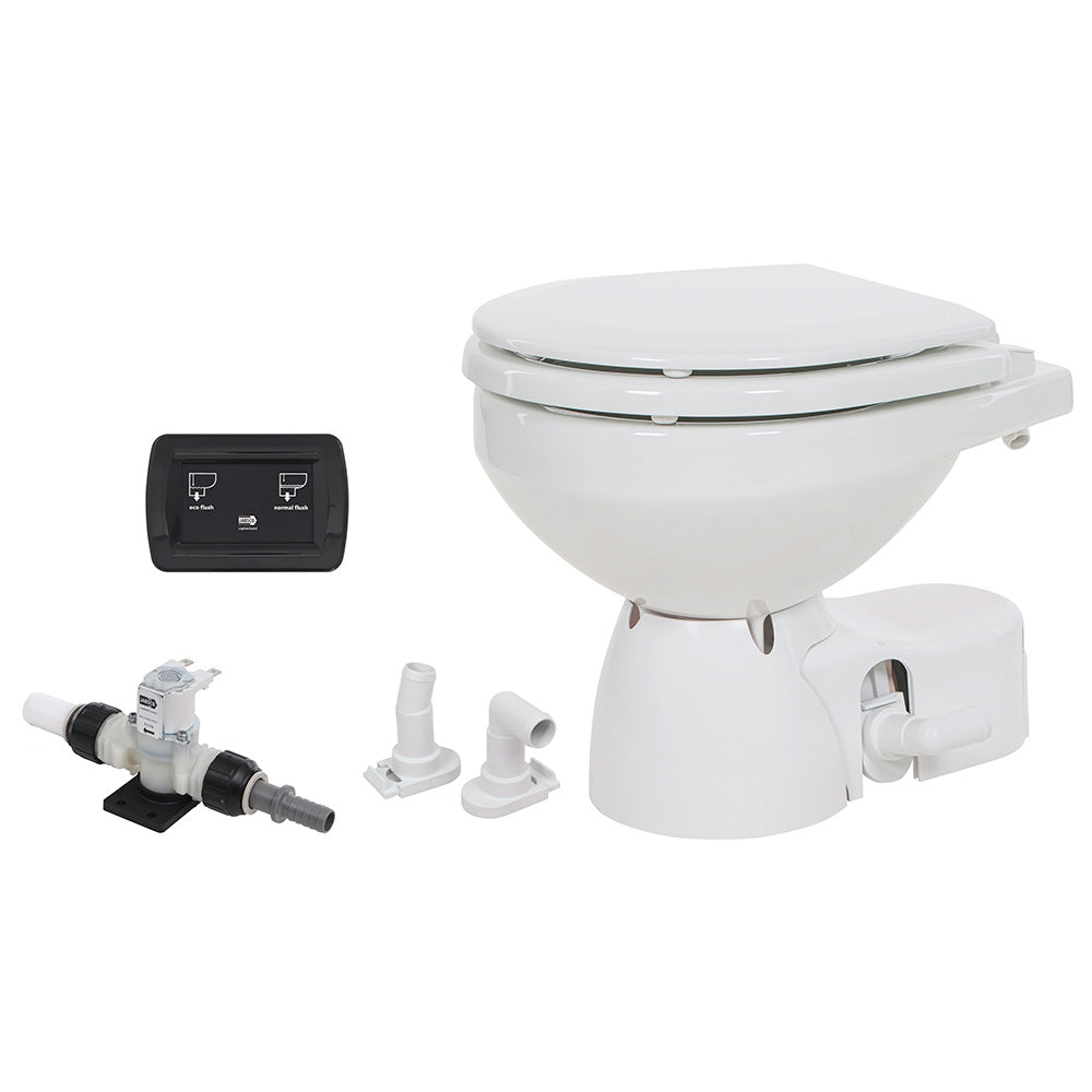 Jabsco Quiet Flush E2 Fresh Water Toilet Compact Bowl - 24V - Soft Close Lid - 38045-3094RSP