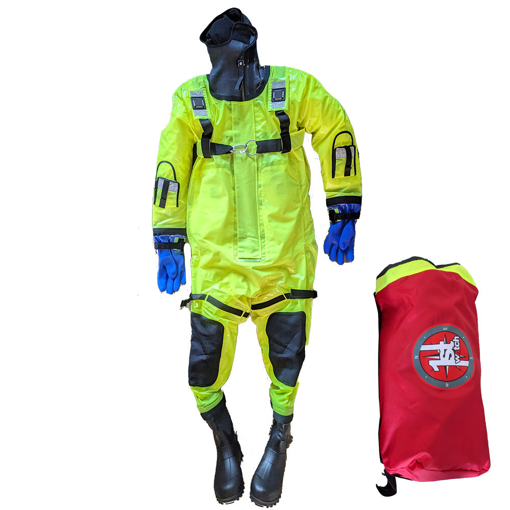 First Watch RS-1005 Ice Rescue Suit - Hi-Vis Yellow - S/M (Built to Fit 4’6”-5’8”) - RS-1005-HV-M