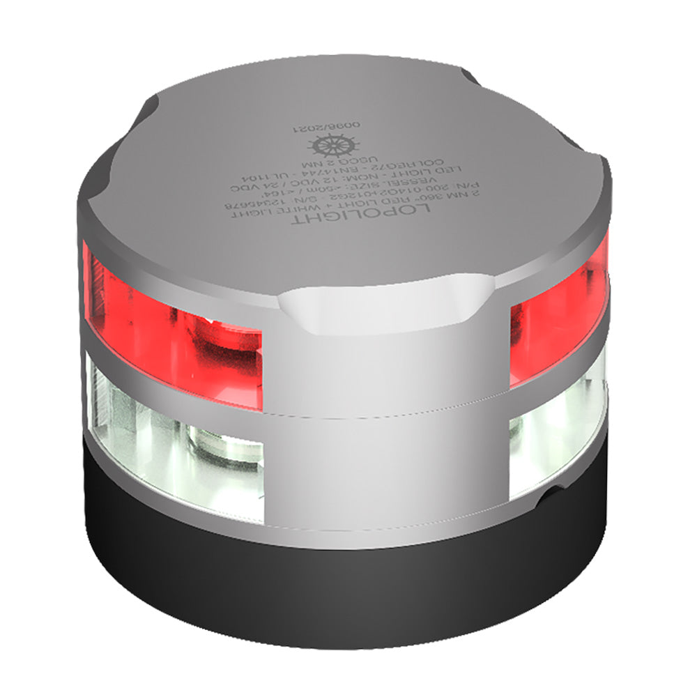 Lopolight 2nm 360° Red + 2nm 360° White - Silver Anodized - 200-014G2+012G2