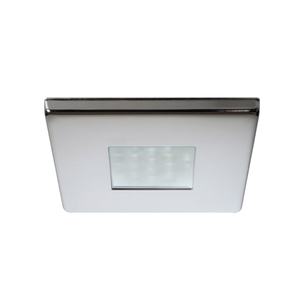 Quick Edwin C Downlight LED - 2W, IP66, Screw Mounted - Square Stainless Bezel, Square Warm White Light - FASP3432X02CA00