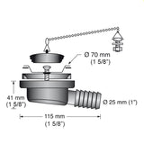 Scandvik Low Profile Drain Stopper - 1" Outlet - 10306P