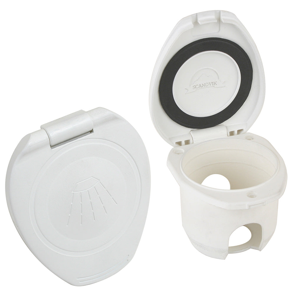 Scandvik Replacement White Cup & Cap f/Recessed Shower - 12104P