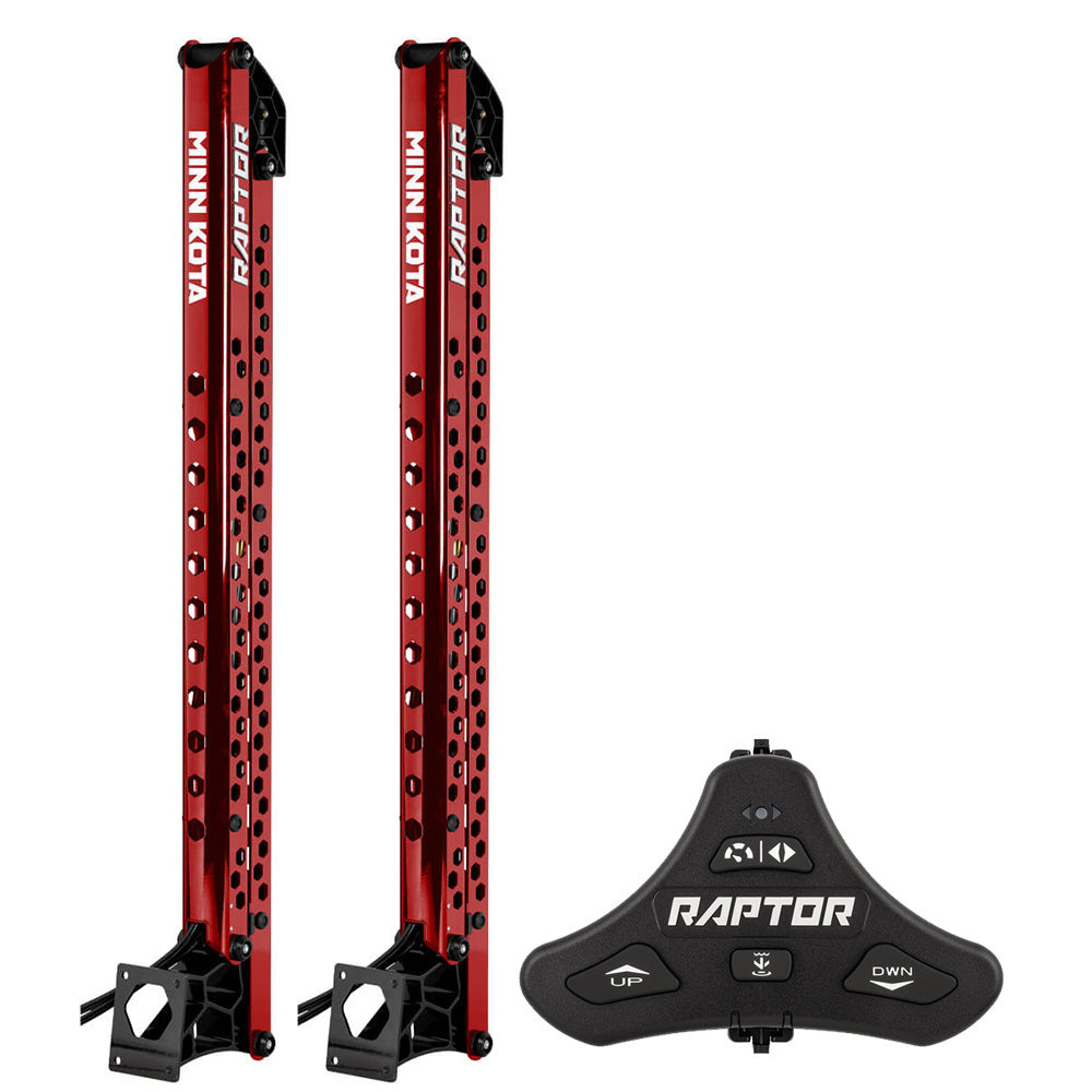 Minn Kota Raptor Bundle Pair - 8' Red Shallow Water Anchors w/Active Anchoring & Footswitch Included - 1810622/PAIR