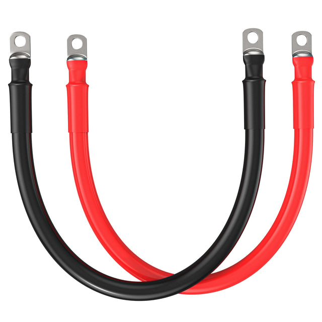 Rich Solar 4/0 Gauge (AWG) Black and Red Pure Copper Inverter Battery Cables