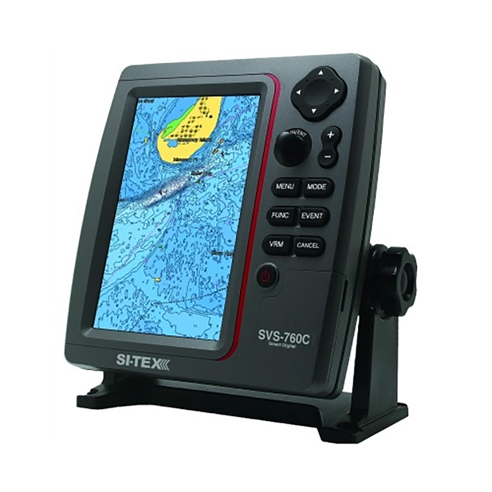 SI-TEX Standalone 7” GPS Chart Plotter System w/Color LCD, External GPS Antenna & C-MAP 4D Card - SVS-760C+