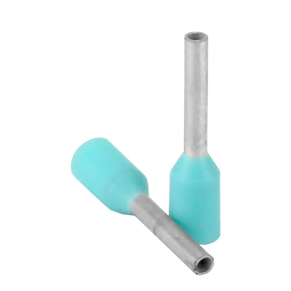 Pacer Turquoise 22-24 AWG Wire Ferrule - 6mm Length - 25 Pack - TFRL24-6MM-25