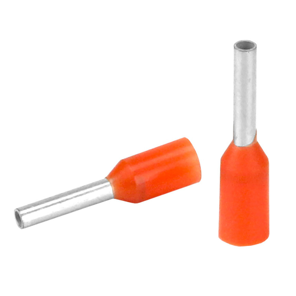 Pacer Orange 20-22 AWG Wire Ferrule - 6mm Length - 25 Pack - TFRL22-6MM-25