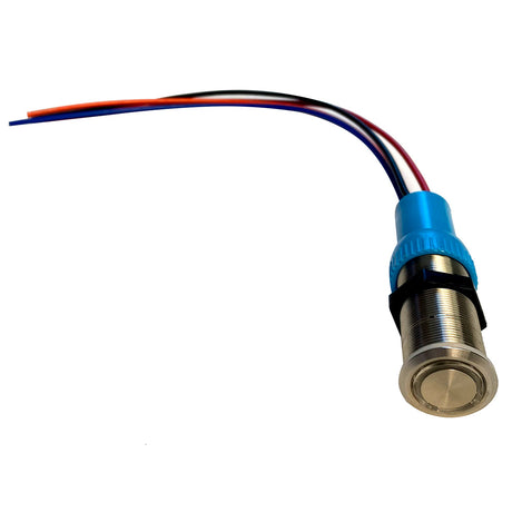 Bluewater 19mm In-Rush Push Button Switch - Nav/Anchor Off/On/On - Blue/Green/Red LED - 4' Lead - 9057-3114-4