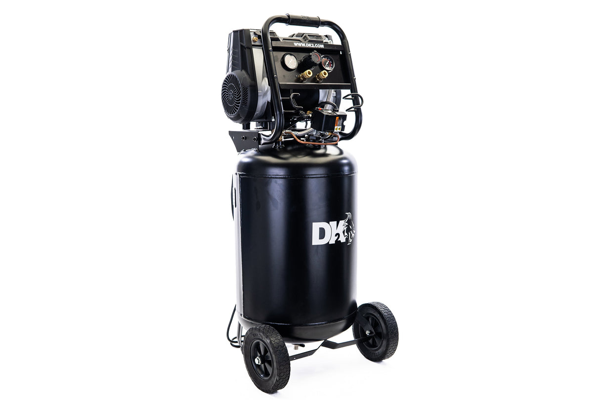DetailK2 DK2 Twin Cylinder 2 HP 20-Gallon Oil-Free Silent Air Compressor - AC20G