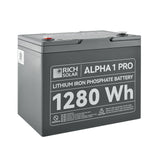 Rich Solar ALPHA 1 PRO | 12V 100Ah LiFePO4 Lithium Iron Phosphate Battery | Internal Heat Technology and Bluetooth | UL1973 Certified