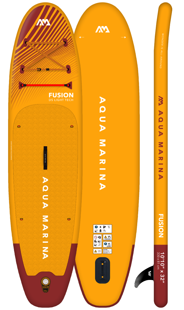 Aqua Marina 10’10” Fusion (Before Sunset) - All-around iSUP, 3.3m/15cm, with aluminum SPORTS III paddle and safety leash