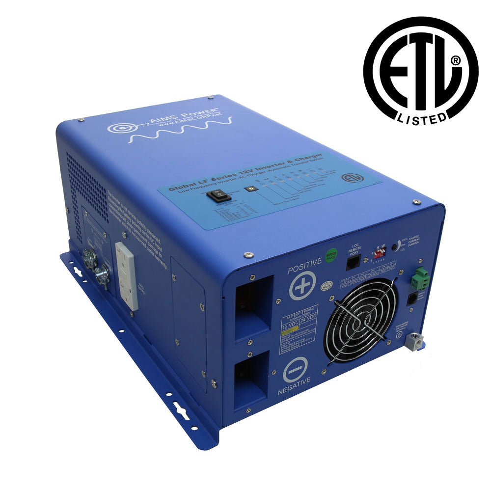 AIMS Power 1500 Watt Pure Sine Inverter Charger – ETL Listed Conforms to UL458 / CSA Standards - PICOGLF15W12V120V