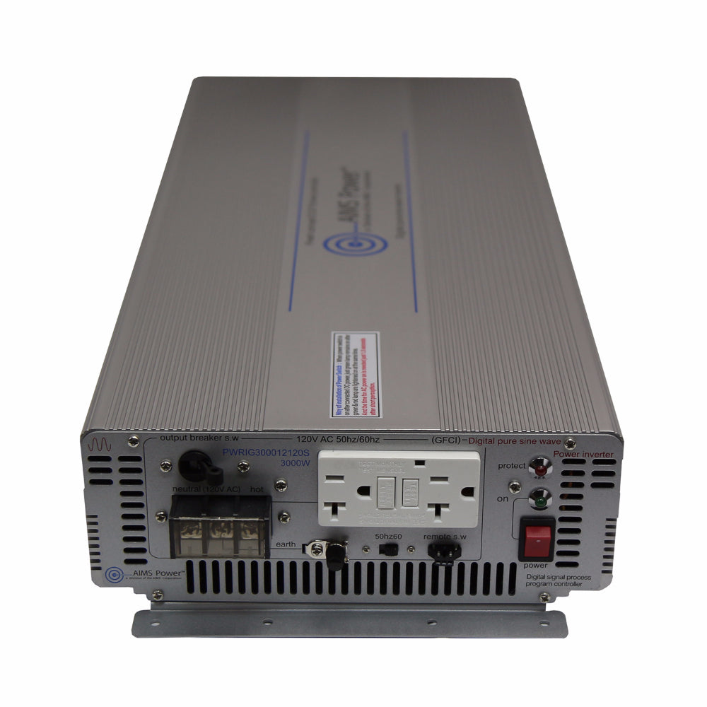 AIMS Power 3000 Watt Pure Sine Power Inverter – Industrial - PWRIG300012120S