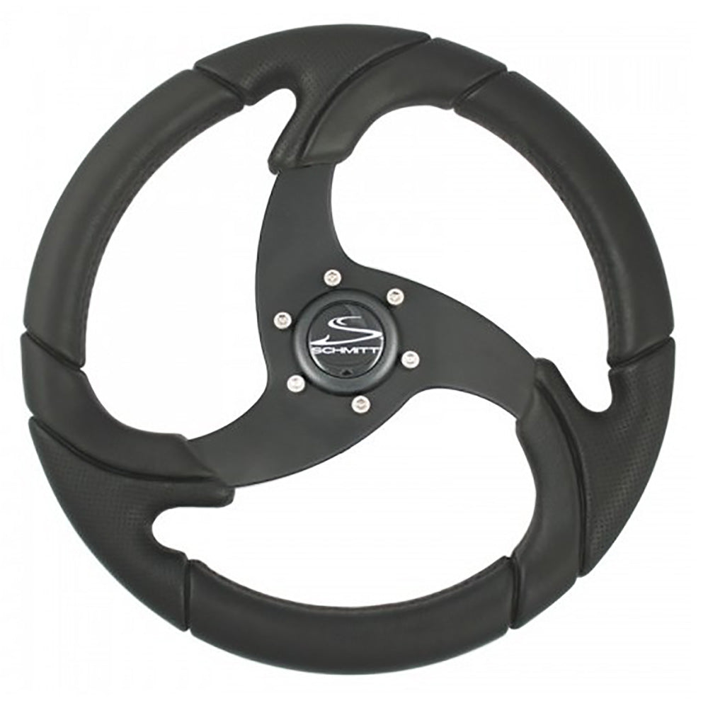 Schmitt & Ongaro Folletto 14.2" Wheel - Black Polyurethane - 3/4" Tapered Shaft w/Black Center Cap - PU021104-R