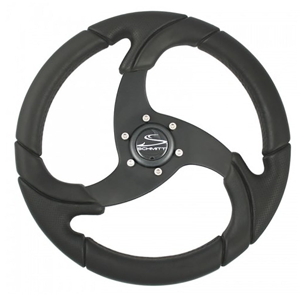 Schmitt & Ongaro Folletto 14.2" Wheel - Black Polished Polyurethane - 3/4" Tapered Shaft w/Black Center Cap - PU026104-R