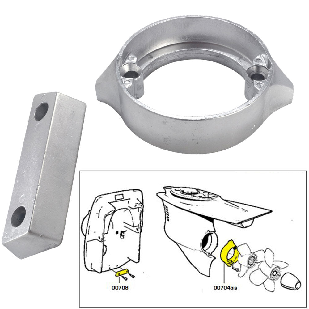 Tecnoseal Anode Kit w/Hardware - Volvo Duo-Prop 290 - Zinc - 20706