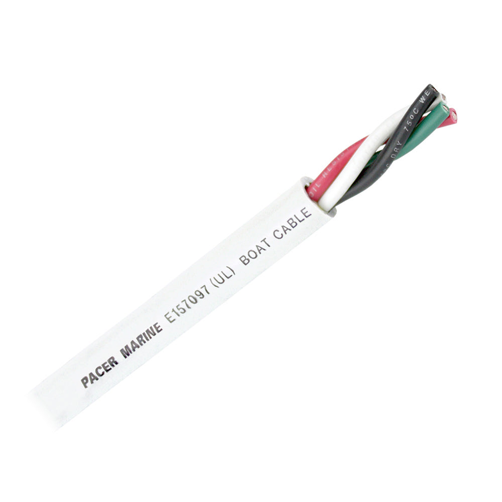 Pacer Round 4 Conductor Cable - 500' - 14/4 AWG - Black, Green, Red & White - WR14/4-500