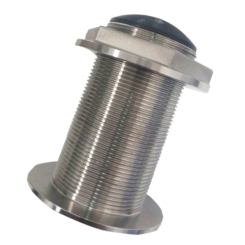 SI-TEX Stainless Steel Low Profile Thru-Hull Medium Frequency CHIRP Transducer - 600W & 80-130kHz - ST70MA600