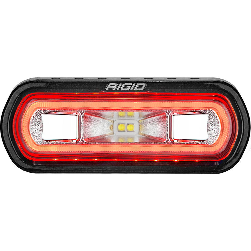 RIGID Industries SR-L Series Marine Spreader Light - Black Surface Mount - White Light w/Red Halo - 52102