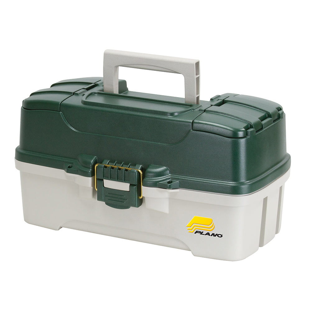 Plano 3-Tray Tackle Box w/Duel Top Access - Dark Green Metallic/Off White - 620306