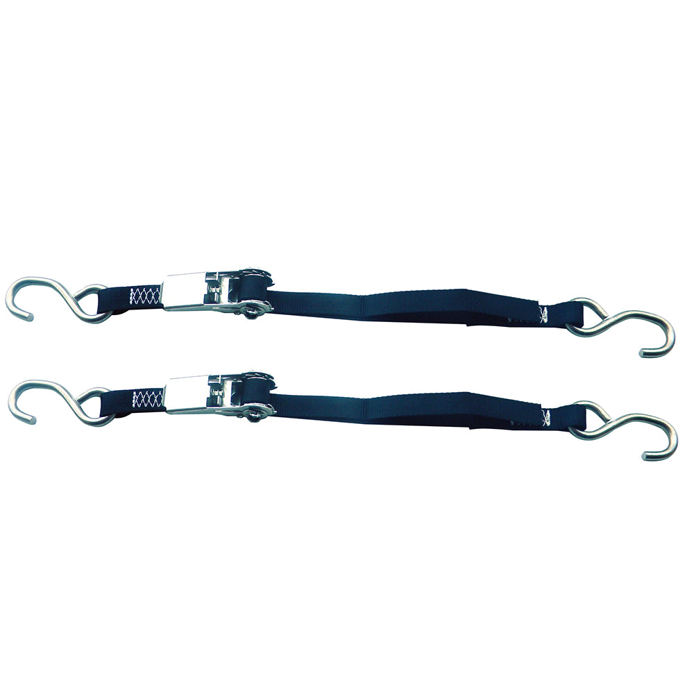 Rod Saver Stainless Steel Ratchet Tie-Down - 1" x 3' - Pair - SSRTD3
