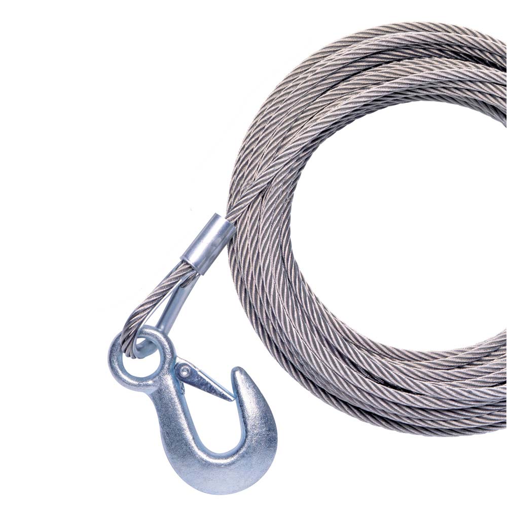 Powerwinch Cable 7/32" x 25' Universal Premium Replacement w/Hook - Stainless Steel - P7187200AJ