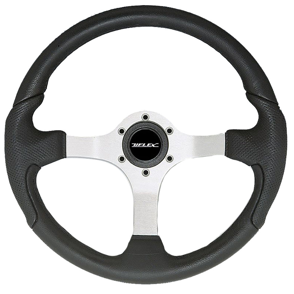 Uflex Nisida Steering Wheel 13.8" - Black Polyurethane Grip w/Black Aluminum Spokes - NISIDA-B/B