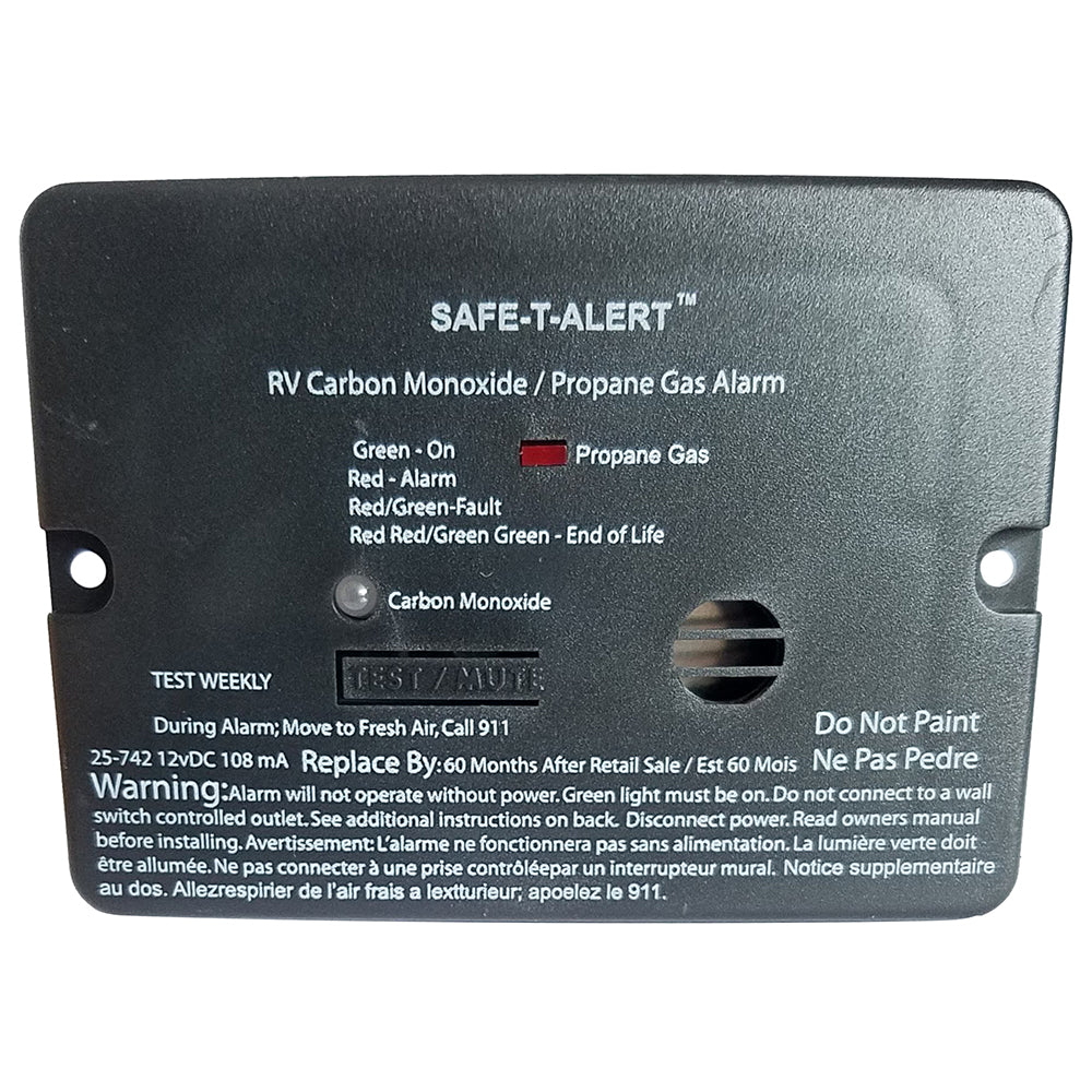 Safe-T-Alert Combo Carbon Monoxide Propane Alarm - Surface Mount - Mini - Black - 25-742-BL