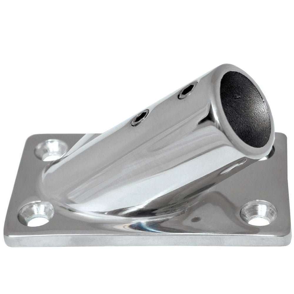 Whitecap ⅞" O.D. 30° Rectangle Base SS Rail Fitting - 6078C