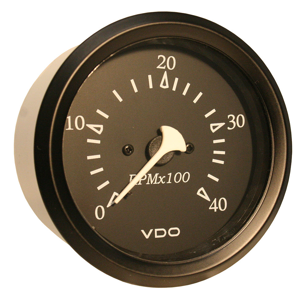 VDO Cockpit Marine 85MM (3-3/8") Diesel Tachometer - 4000 RPM - Black Dial/Bezel - 333-11915