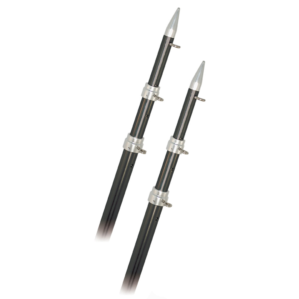 Rupp 15' Fixed Carbon Fiber Outrigger Poles 1.5" - Silver - A0-1500-CF
