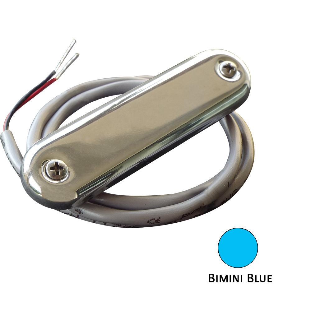 Shadow-Caster Courtesy Light w/2' Lead Wire - 316 SS Cover - Bimini Blue - 4-Pack - SCM-CL-BB-SS-4PACK