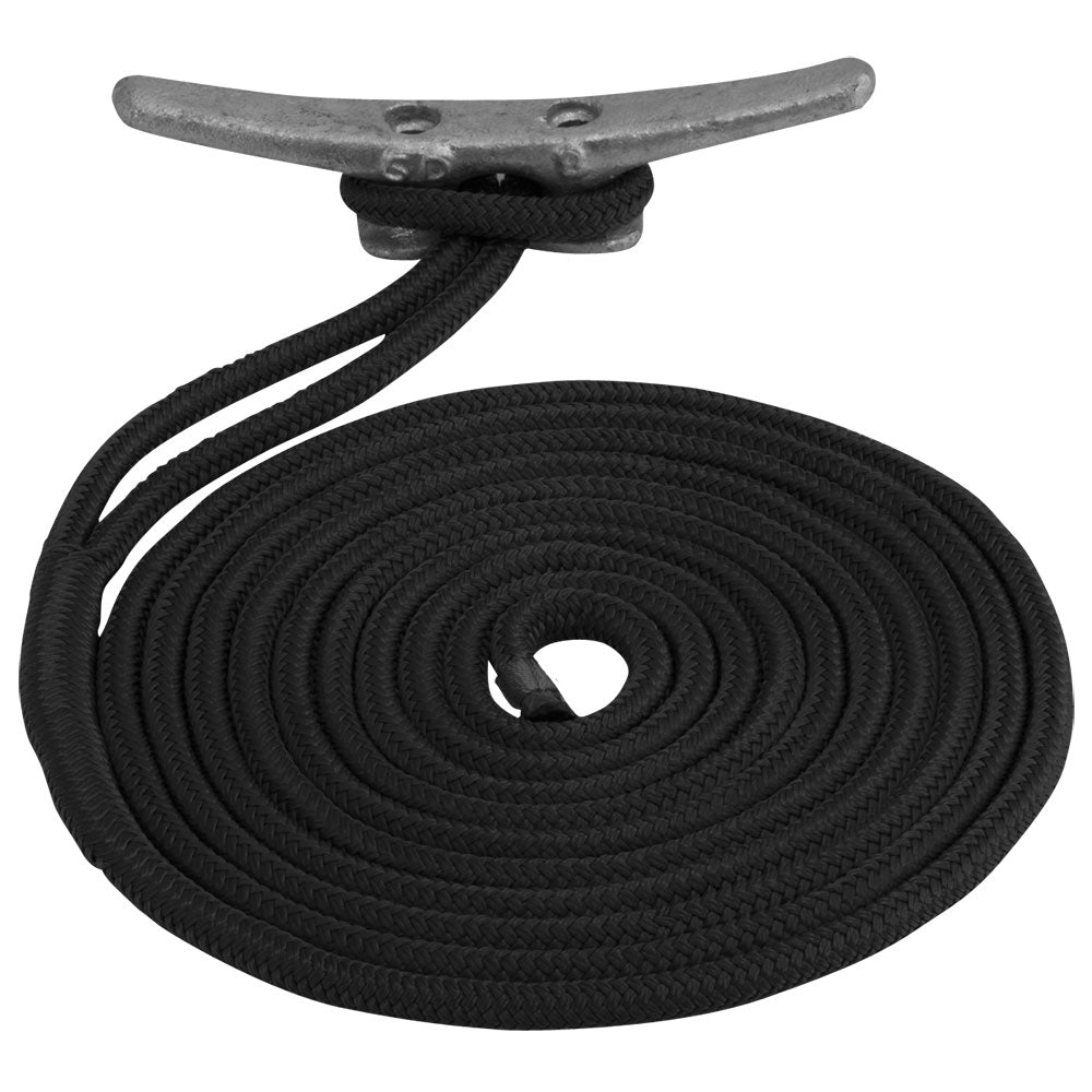 Sea-Dog Double Braided Nylon Dock Line - 3/4" x 25' - Black - 302119025BK-1